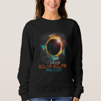 Aesthetic Colorful I Survived Total Solar Eclipse Sweatshirt