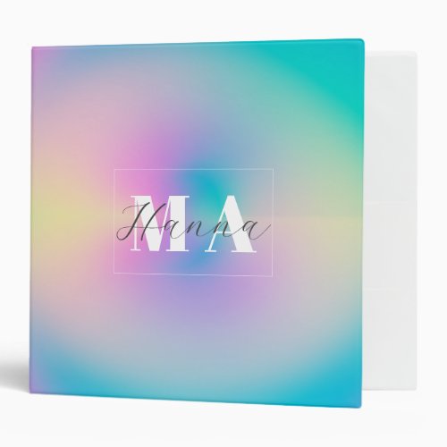 Aesthetic Colorful Positive Aura Gradient 3 Ring Binder