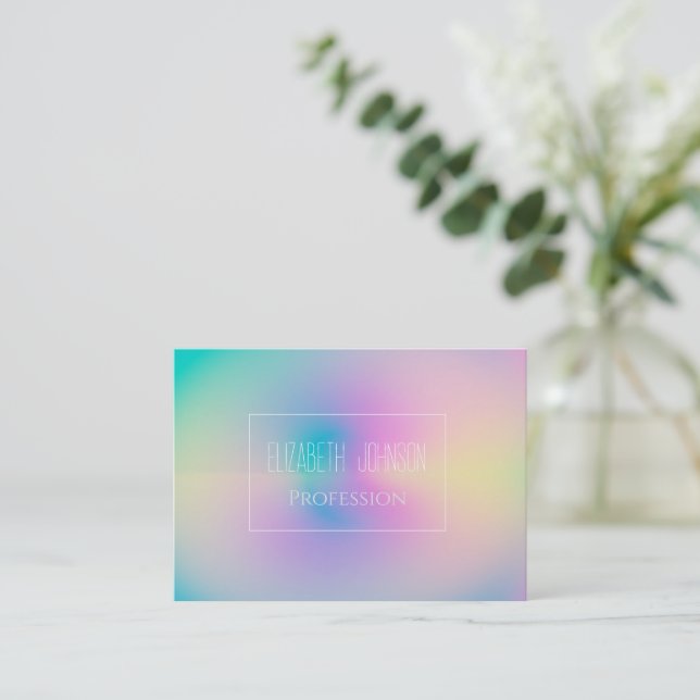 Aesthetic Colorful Positive Aura Gradient Business Card (Standing Front)