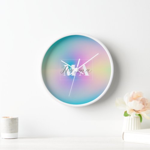 Aesthetic Colorful Positive Aura Gradient Clock