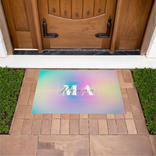 Aesthetic Colorful Positive Aura Gradient Doormat