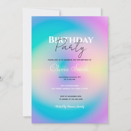 Aesthetic Colorful Positive Aura Gradient Invitation