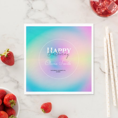 Aesthetic Colorful Positive Aura Gradient Napkins