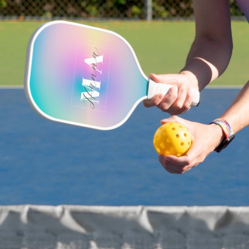 Aesthetic Colorful Positive Aura Gradient Pickleball Paddle