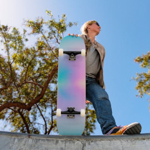 Aesthetic Colorful Positive Aura Gradient Skateboard