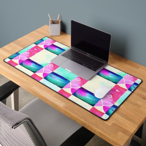 Aesthetic Colorful Positive Aura watercolor Desk Mat