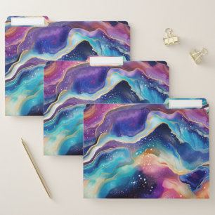 Aesthetic colorful rainbow agate glitter texture file folder