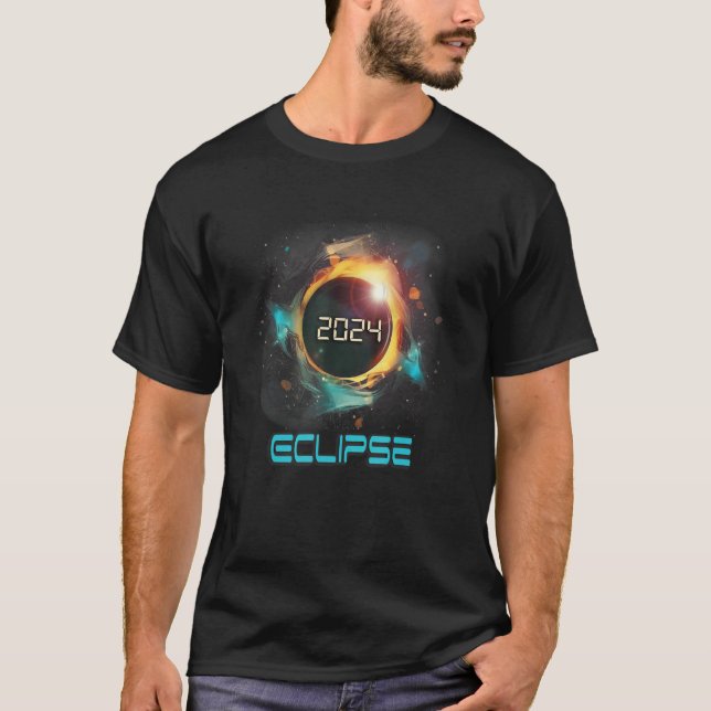 Aesthetic Colorful Total Solar Eclipse 2024 T-Shirt (Front)