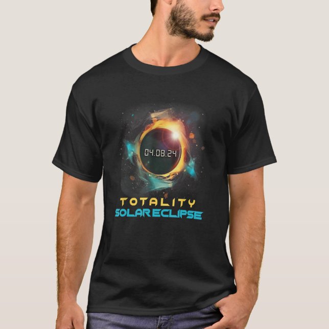 Aesthetic Colorful Total Solar Eclipse 2024 Totali T-Shirt (Front)