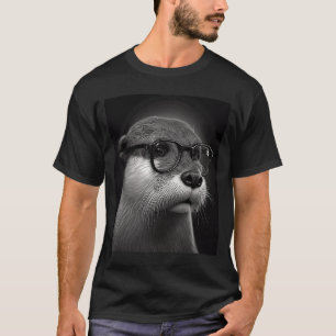 Aesthetic Cool Otter Head Cool Otter With Sunglass T-Shirt