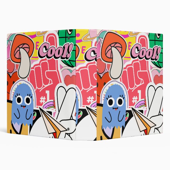 Aesthetic Cool Y2K Sticker 3 Ring Binder (Background)