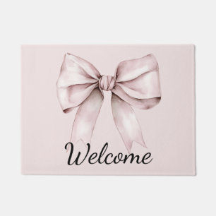 Aesthetic coquette pink bow Personalized  Doormat