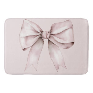 Aesthetic coquette pink bow Personalized Name  Bath Mat