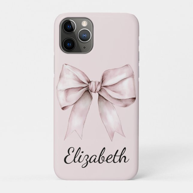 Aesthetic coquette pink bow Personalized Name  Case-Mate iPhone Case (Back)