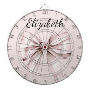 Aesthetic coquette pink bow Personalized Name Dart Board