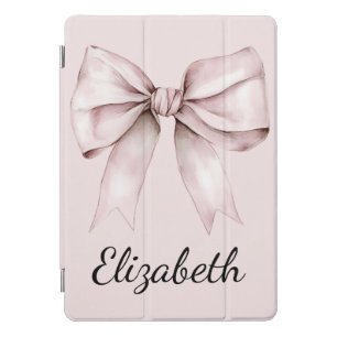 Aesthetic coquette pink bow Personalized Name iPad Pro Cover