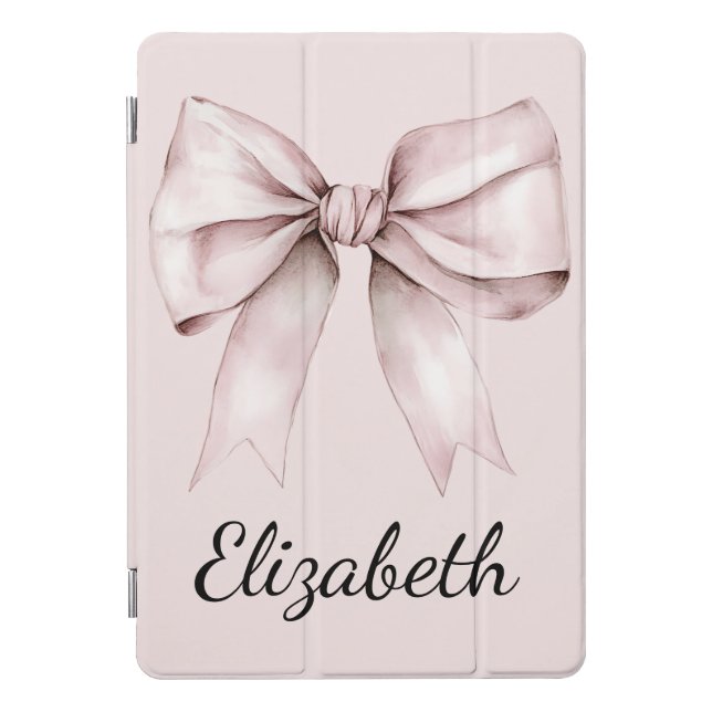 Aesthetic coquette pink bow Personalized Name  iPad Pro Cover (Front)