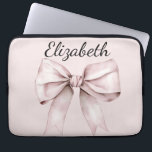 Aesthetic coquette pink bow Personalized Name Laptop Sleeve<br><div class="desc">Aesthetic coquette pink bow Personalized Name laptop sleeve</div>