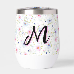 Aesthetic Cottagecore Wildflower Floral Elegant Thermal Wine Tumbler