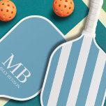 Aesthetic Country Club Blue Stripes Monogram Cute Pickleball Paddle<br><div class="desc">Introducing the epitome of elegance on the pickleball court – our Personalized Pink and White Striped Pickleball Paddle, a timeless creation that seamlessly blends the sophistication of old-money aesthetics with the thrill of pickleball. Crafted for those who appreciate the finer things in life, this paddle features a striking design of...</div>