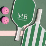 Aesthetic Country Club Green Stripes Monogram Cute Pickleball Paddle<br><div class="desc">Elevate your pickleball game with our Green and White Striped Monogrammed Paddle – a paddle that's not just about winning points but making a stylish statement on the court. Inspired by the timeless elegance of old-money aesthetics, country clubs, and the lush green of well-manicured lawns, this paddle is a perfect...</div>