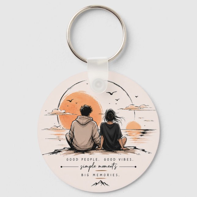 Aesthetic Couple Keychain/Charm Keychain (Front)