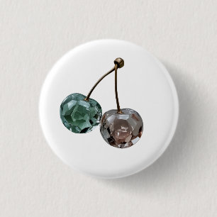 Aesthetic Crystal Gemstone Cherry Pinback Button