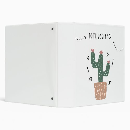 Aesthetic Cute Cactus Saying 3 Ring Binder