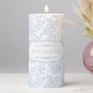 Aesthetic Cute Floral Patter Custom Pillar Candle