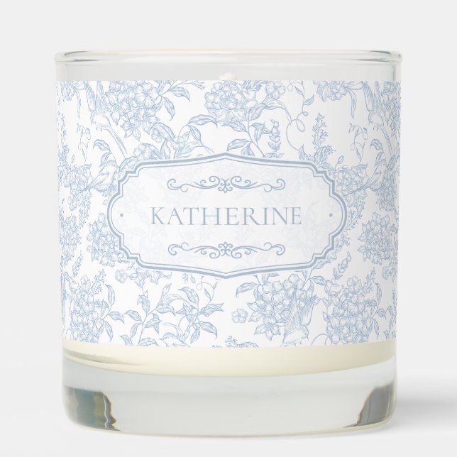 Aesthetic Cute Floral Patter Custom Scented Candle (Front)