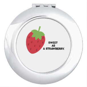 Aesthetic Cute Strawberry Compact Mirror