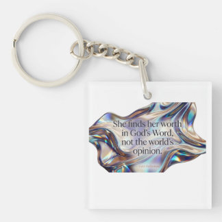 Aesthetic Cute; Worth In Gods Word Christian Gift Keychain