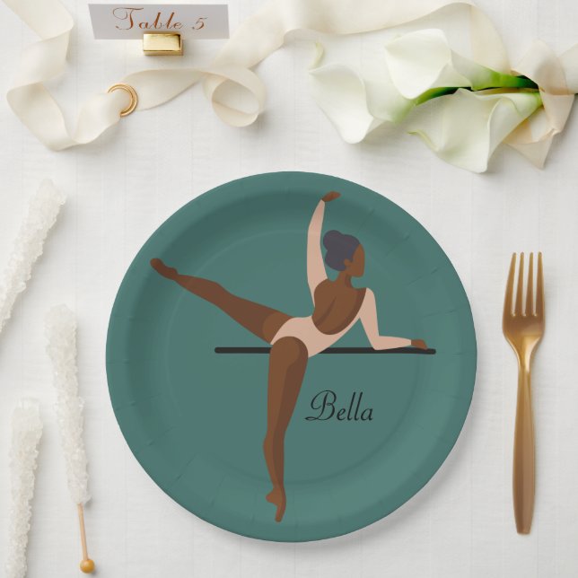 Aesthetic Dancing Ballerina  Paper Plates (Wedding)