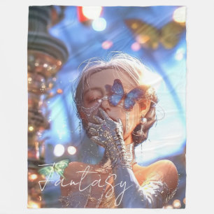 Aesthetic / Dark Fantasy Girl Fleece Blanket