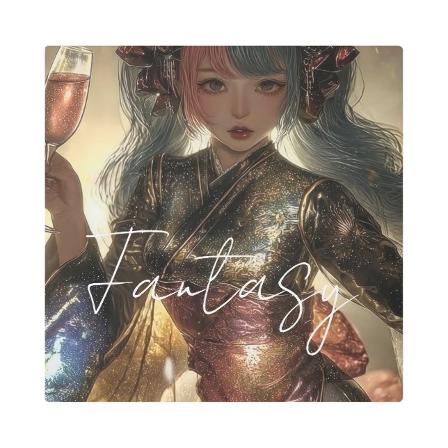 Aesthetic / Dark Fantasy Girl Metal Print (Front)