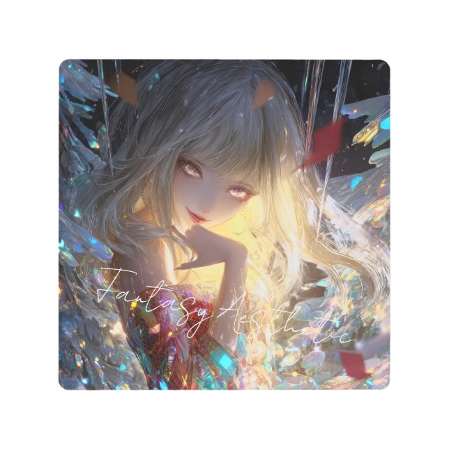 Aesthetic / Dark Fantasy Girl Metal Print (Front)