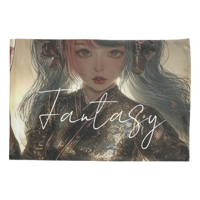 Aesthetic / Dark Fantasy Girl Pillow Case (Back)