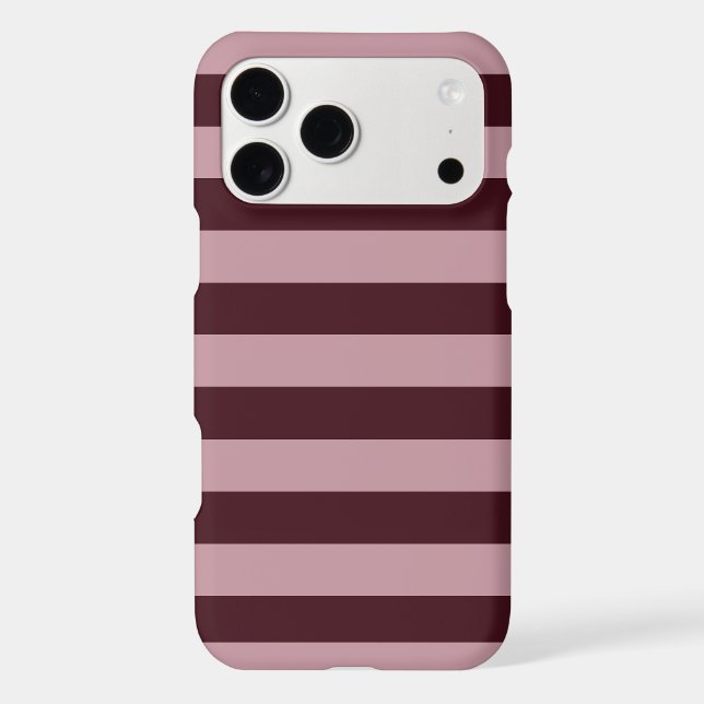 Aesthetic Dark Maroon Dusty Rose Stripes Pattern C Case-Mate iPhone Case (Back)