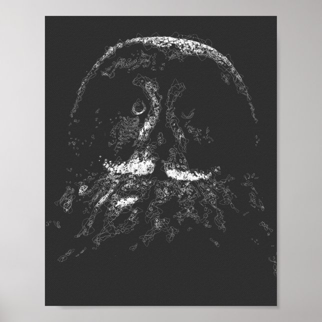 aesthetic dark owl bird abstract line art poster (Front)