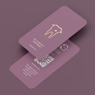 Aesthetic Dental Cosmetic Dentist Dusty Pink   Business Card