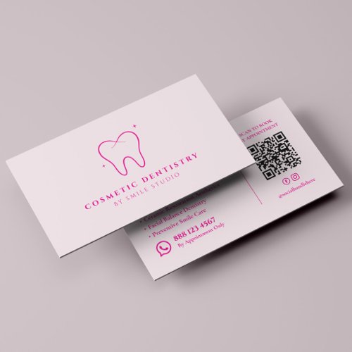 Aesthetic Dentist Pink Cosmetic Dental Clinic Business Card