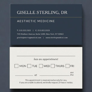 Aesthetic Doctor Office Appointment Reminder Card