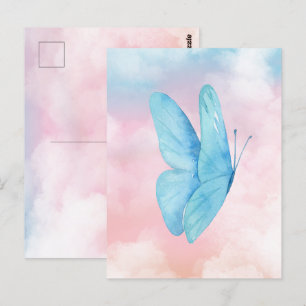 Aesthetic dreamy butterfly postcard