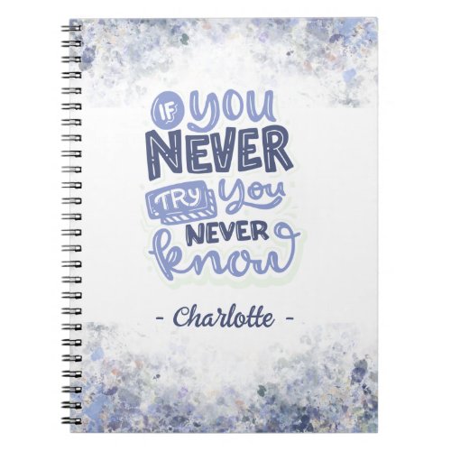 Aesthetic Elegant Inspirational Quote Custom  Notebook