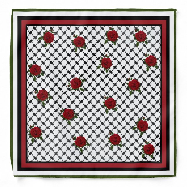 Aesthetic Elegant Kufiya Rose Bandana (Front)