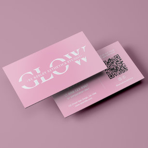 Aesthetic Esthetician Glow Specialist Pink Foil Business Cards