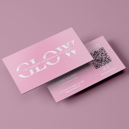 Aesthetic Esthetician Glow Specialist Pink Foil Business Cards
