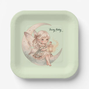 Aesthetic Fairy Baby Girl Paper Plates