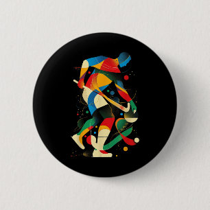 Aesthetic Field Hockey Player On Athletic Field Ho Button