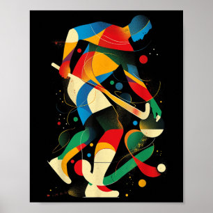 Aesthetic Field Hockey Player On Athletic Field Ho Poster